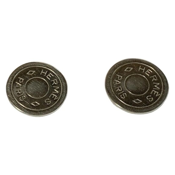 HERMES Selle - Silver Hardware None Clip On Earrings